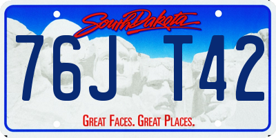 SD license plate 76JT42