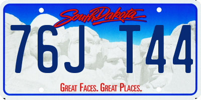 SD license plate 76JT44