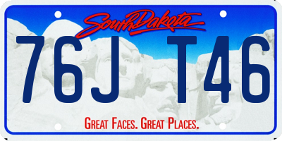 SD license plate 76JT46