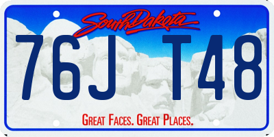 SD license plate 76JT48