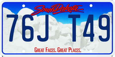 SD license plate 76JT49