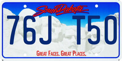SD license plate 76JT50