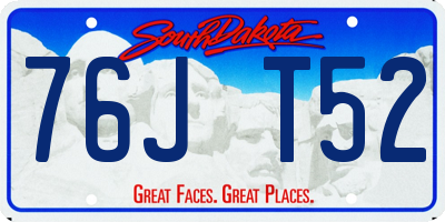 SD license plate 76JT52