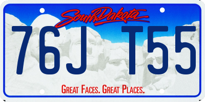 SD license plate 76JT55
