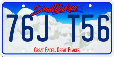 SD license plate 76JT56
