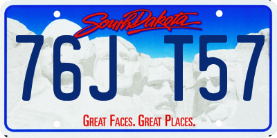 SD license plate 76JT57