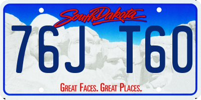 SD license plate 76JT60