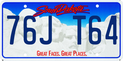 SD license plate 76JT64