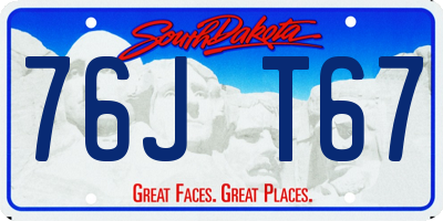 SD license plate 76JT67