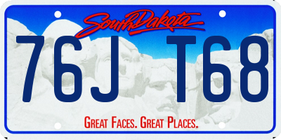 SD license plate 76JT68