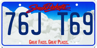 SD license plate 76JT69