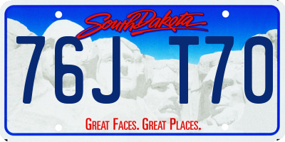 SD license plate 76JT70