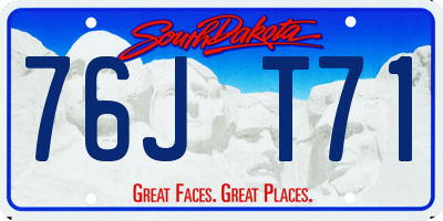 SD license plate 76JT71