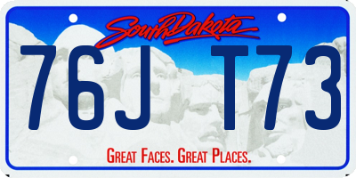 SD license plate 76JT73