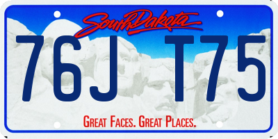 SD license plate 76JT75