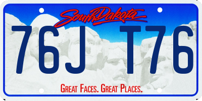 SD license plate 76JT76