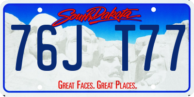 SD license plate 76JT77