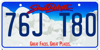 SD license plate 76JT80