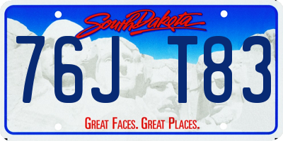 SD license plate 76JT83