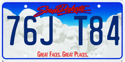 SD license plate 76JT84