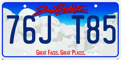SD license plate 76JT85