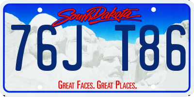 SD license plate 76JT86