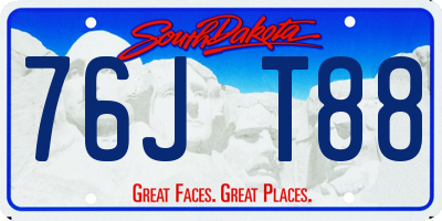 SD license plate 76JT88