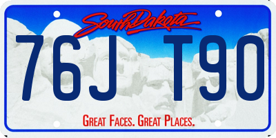 SD license plate 76JT90