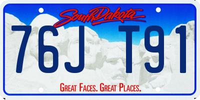 SD license plate 76JT91