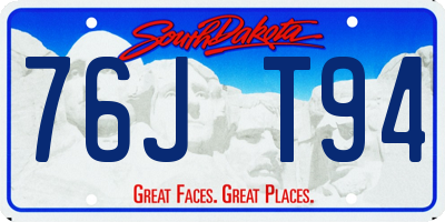 SD license plate 76JT94