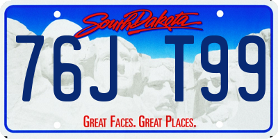 SD license plate 76JT99