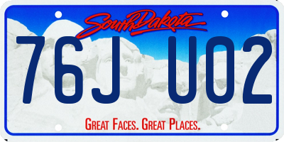 SD license plate 76JU02