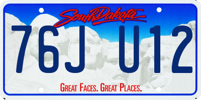 SD license plate 76JU12