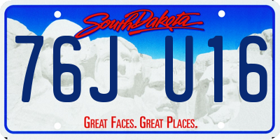 SD license plate 76JU16