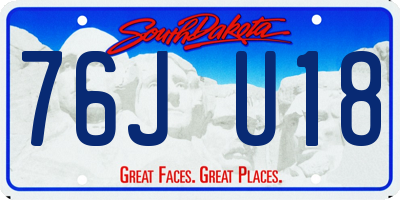 SD license plate 76JU18