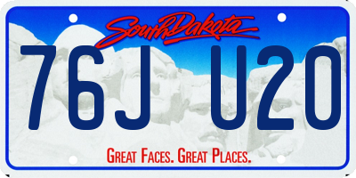 SD license plate 76JU20