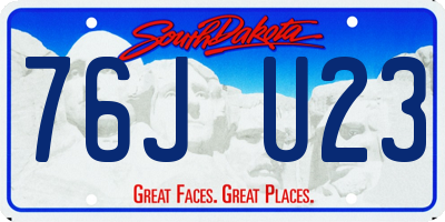 SD license plate 76JU23