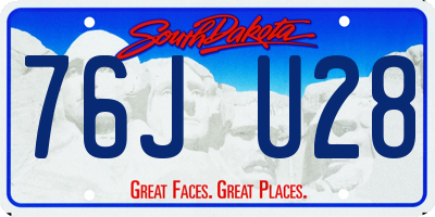 SD license plate 76JU28