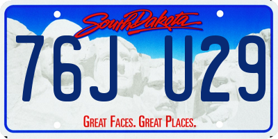 SD license plate 76JU29