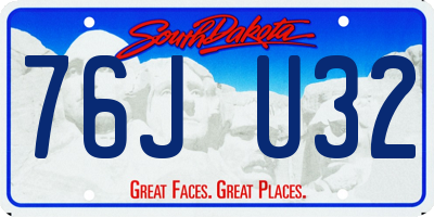 SD license plate 76JU32