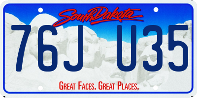 SD license plate 76JU35