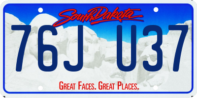 SD license plate 76JU37