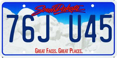 SD license plate 76JU45