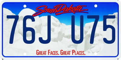 SD license plate 76JU75