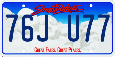 SD license plate 76JU77