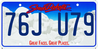 SD license plate 76JU79