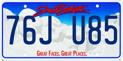 SD license plate 76JU85