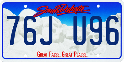 SD license plate 76JU96