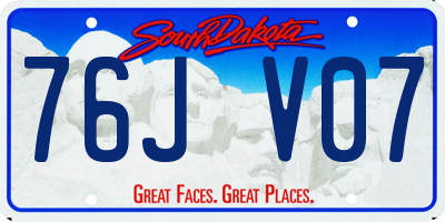 SD license plate 76JV07