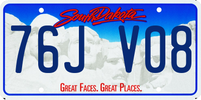 SD license plate 76JV08